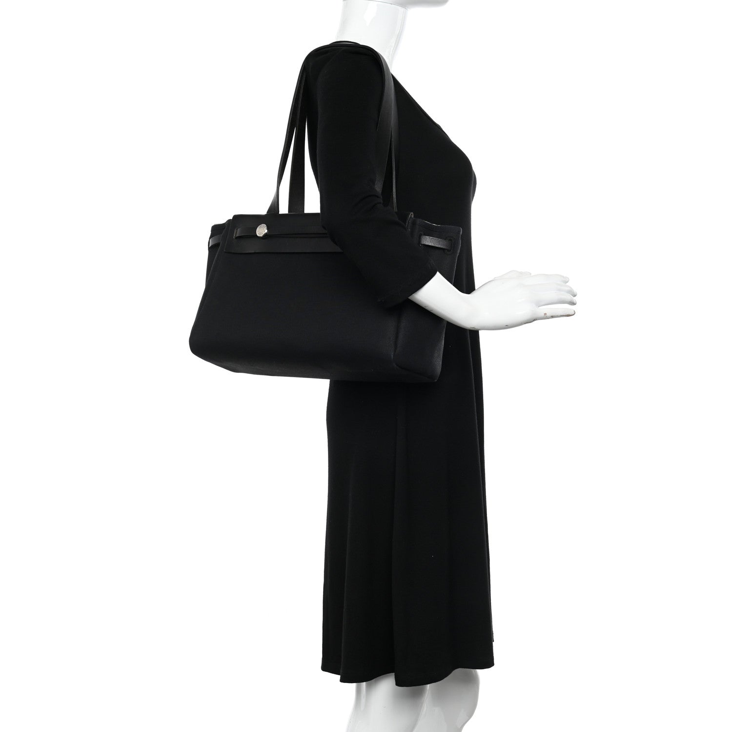Hermes Toile Vache Hunter Herbag Cabas Black 1 of 14