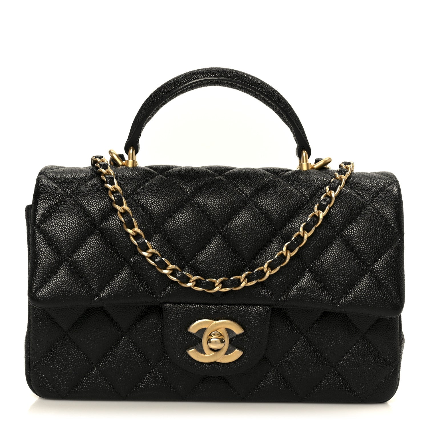 Chanel Caviar Quilted Mini Top Handle Rectangular Flap Black 1 of 12