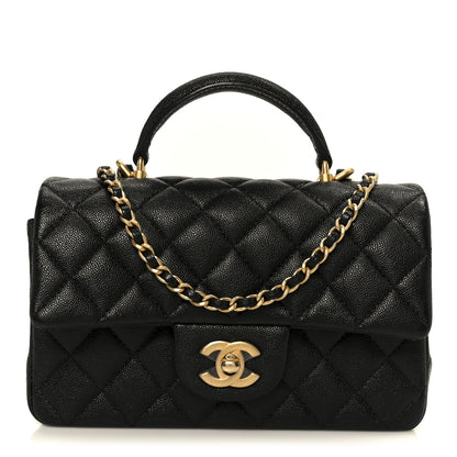 Chanel Caviar Quilted Mini Top Handle Rectangular Flap Black 1 of 12