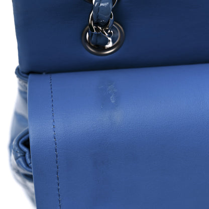 Chanel Patent Quilted Medium Double Flap Blue 10 of 14