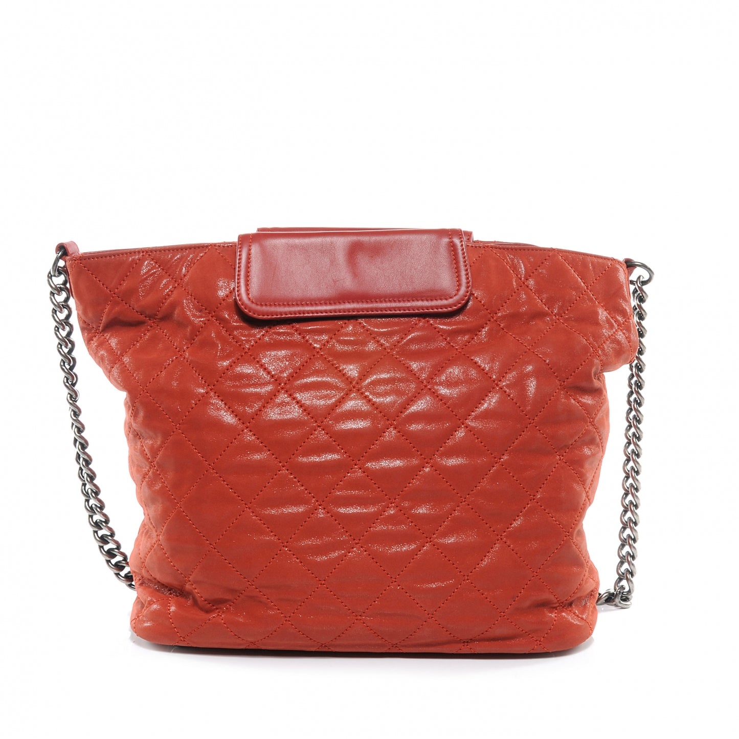 Iridescent Calfskin Large In The Mix Tote Red
