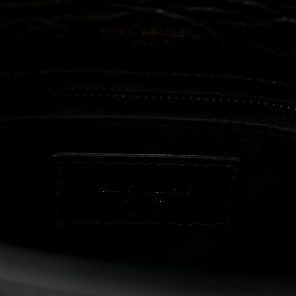 Saint Laurent Crocodile Embossed Lambskin Monogram Medium Niki Chain Satchel Black 6 of 12