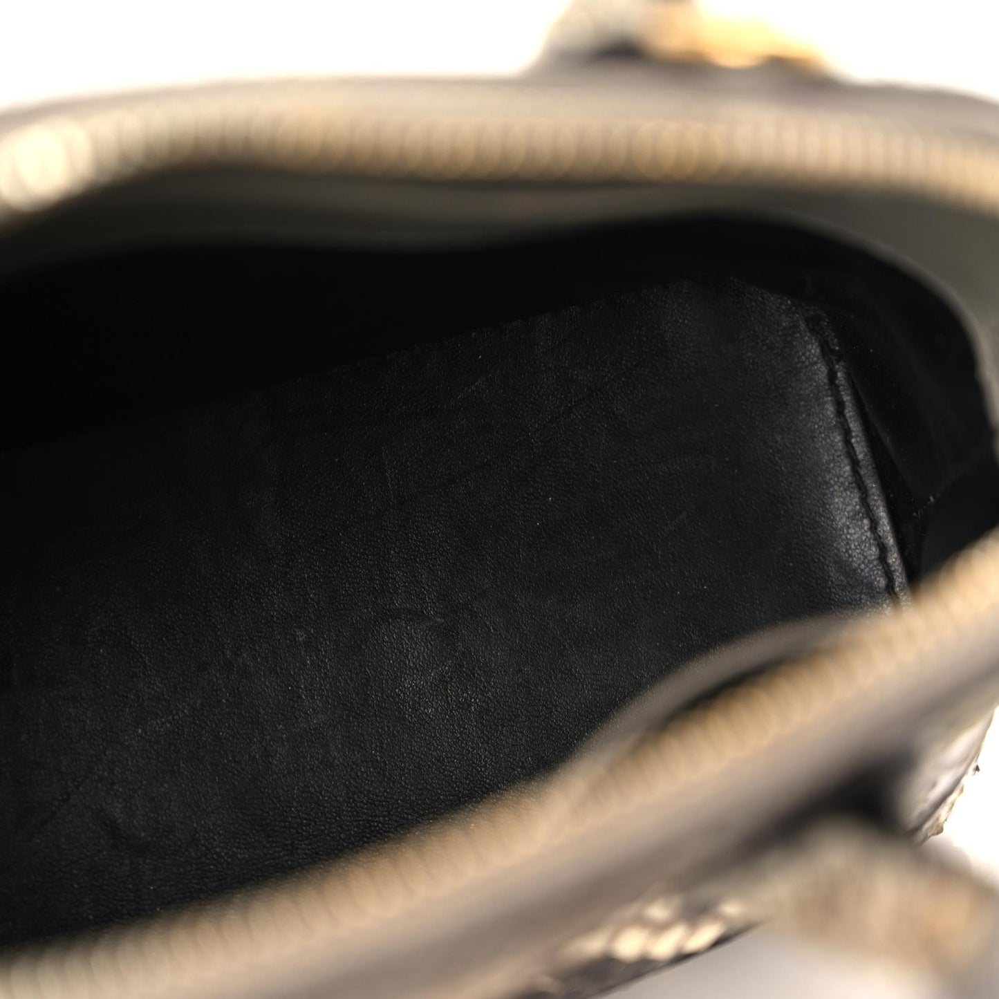 Python Logo XXS Ville Top Handle Bag Black Beige