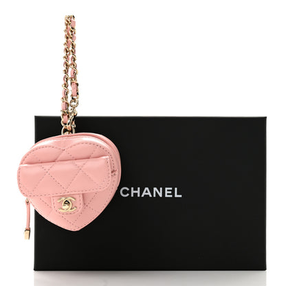 Chanel Lambskin Quilted CC In Love Heart Coin Bag Charm Light Pink 6 of 6