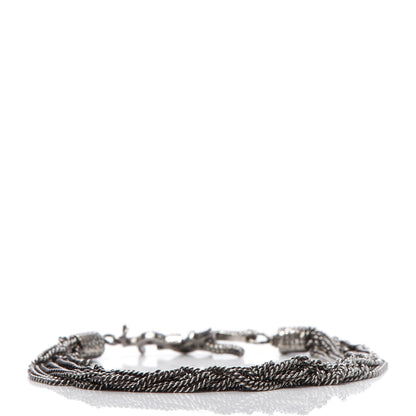 Saint Laurent Lou Lou Twisted Chains Bracelet Silver 3 of 5