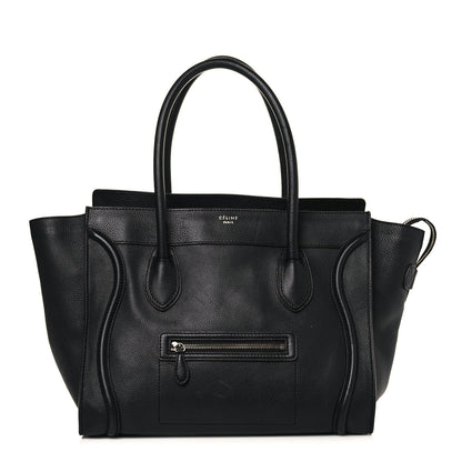 Celine Drummed Calfskin Shoulder Luggage Black 1 of 13
