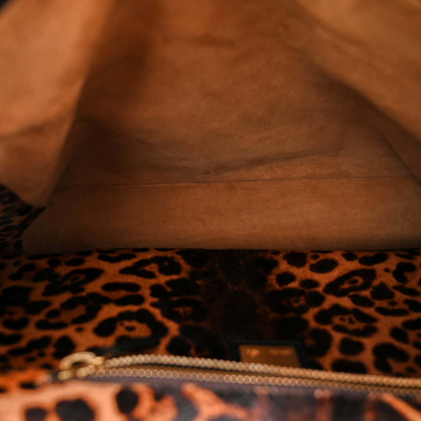Calfskin Calf Hair Leopard Print Large Peekaboo Iconic Satchel Black