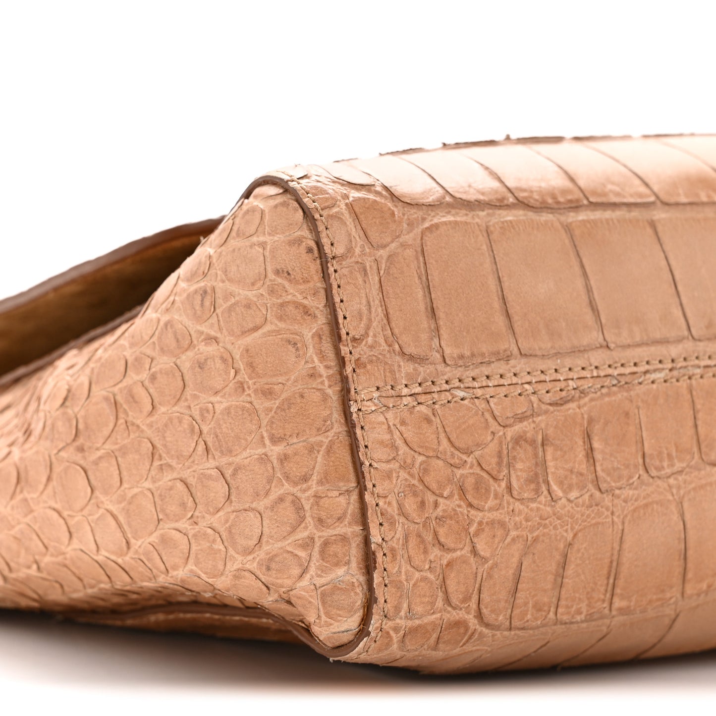 Nappa Crocodile Embossed Medium Lily Flap Camel