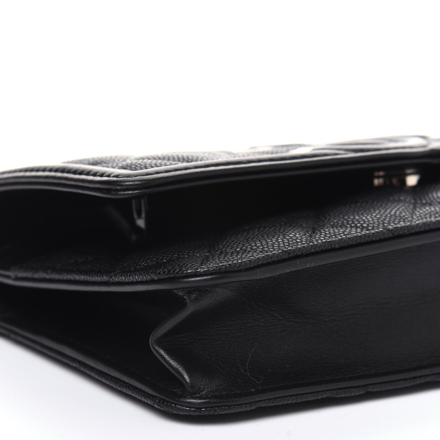 Caviar Quilted CC Filigree Wallet On Chain WOC Black
