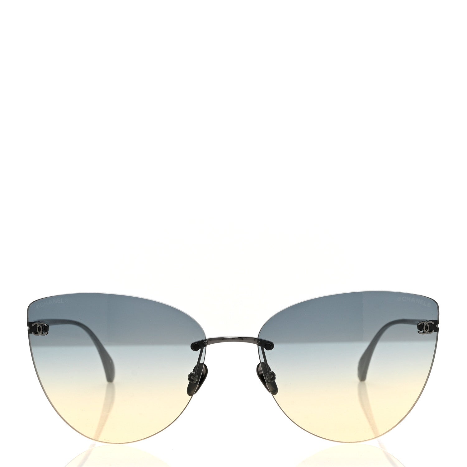 Chanel Titanium Cat Eye Sunglasses 4273-T Blue 2 of 7
