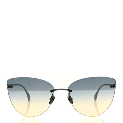 Chanel Titanium Cat Eye Sunglasses 4273-T Blue 2 of 7