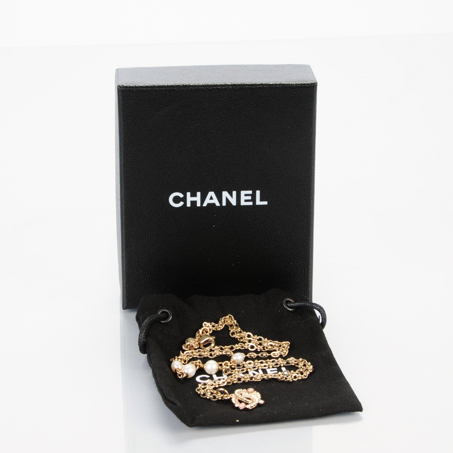 Chanel Pearl Crystal CC Necklace Gold 6 of 6