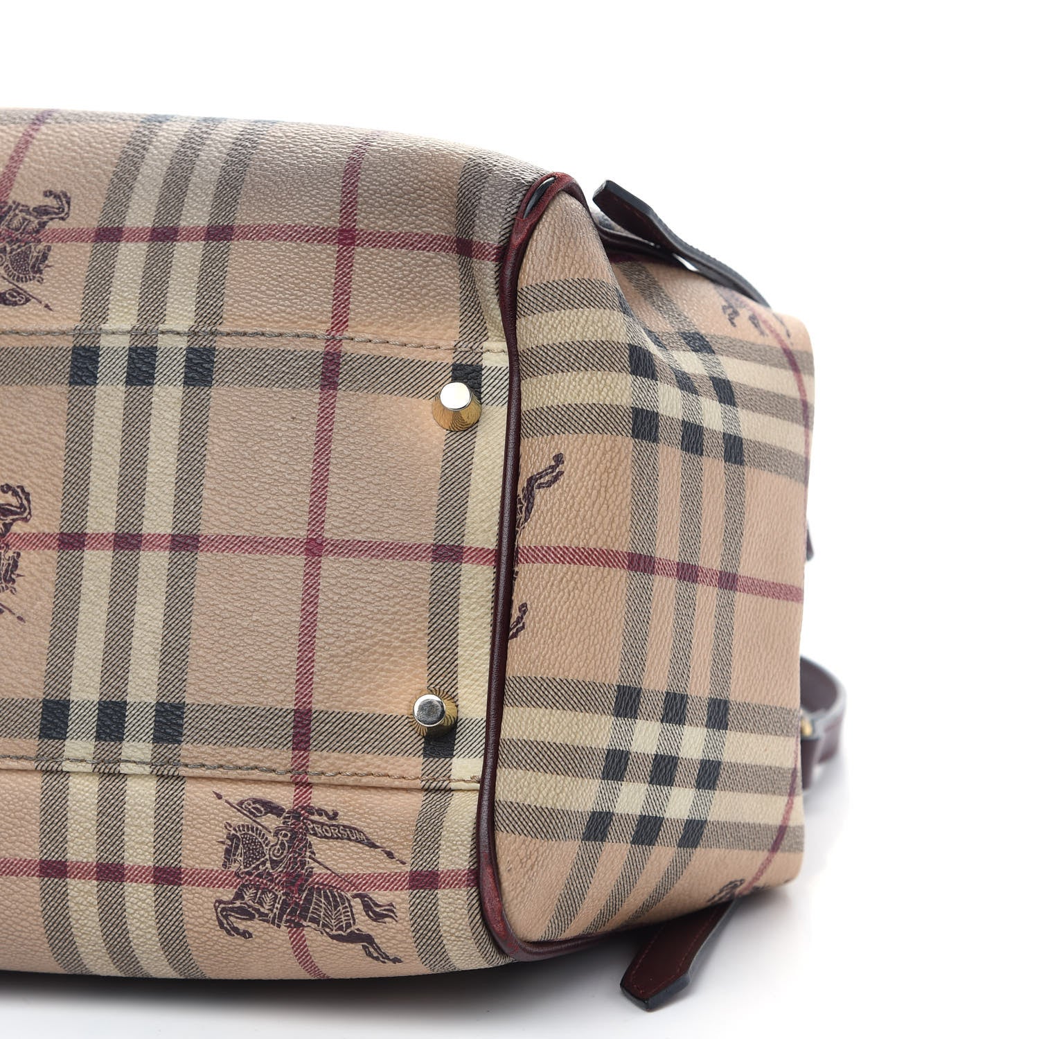 Burberry Haymarket Check Small Canterbury Tote Burgundy 9 of 16