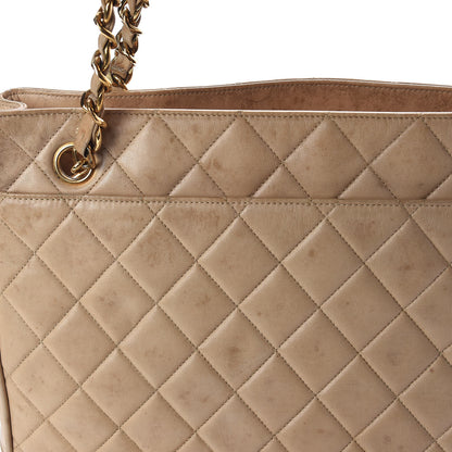 Chanel Lambskin Quilted Shopping Tote Beige 12 of 17