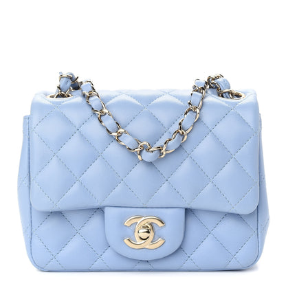 Chanel Lambskin Quilted Mini Square Flap Light Blue 1 of 8