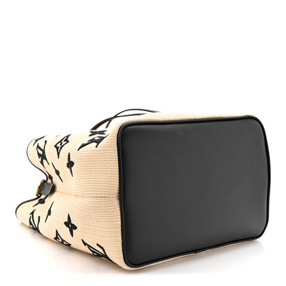 Louis Vuitton Cotton Monogram Embroidered Neonoe MM Beige Black 4 of 12
