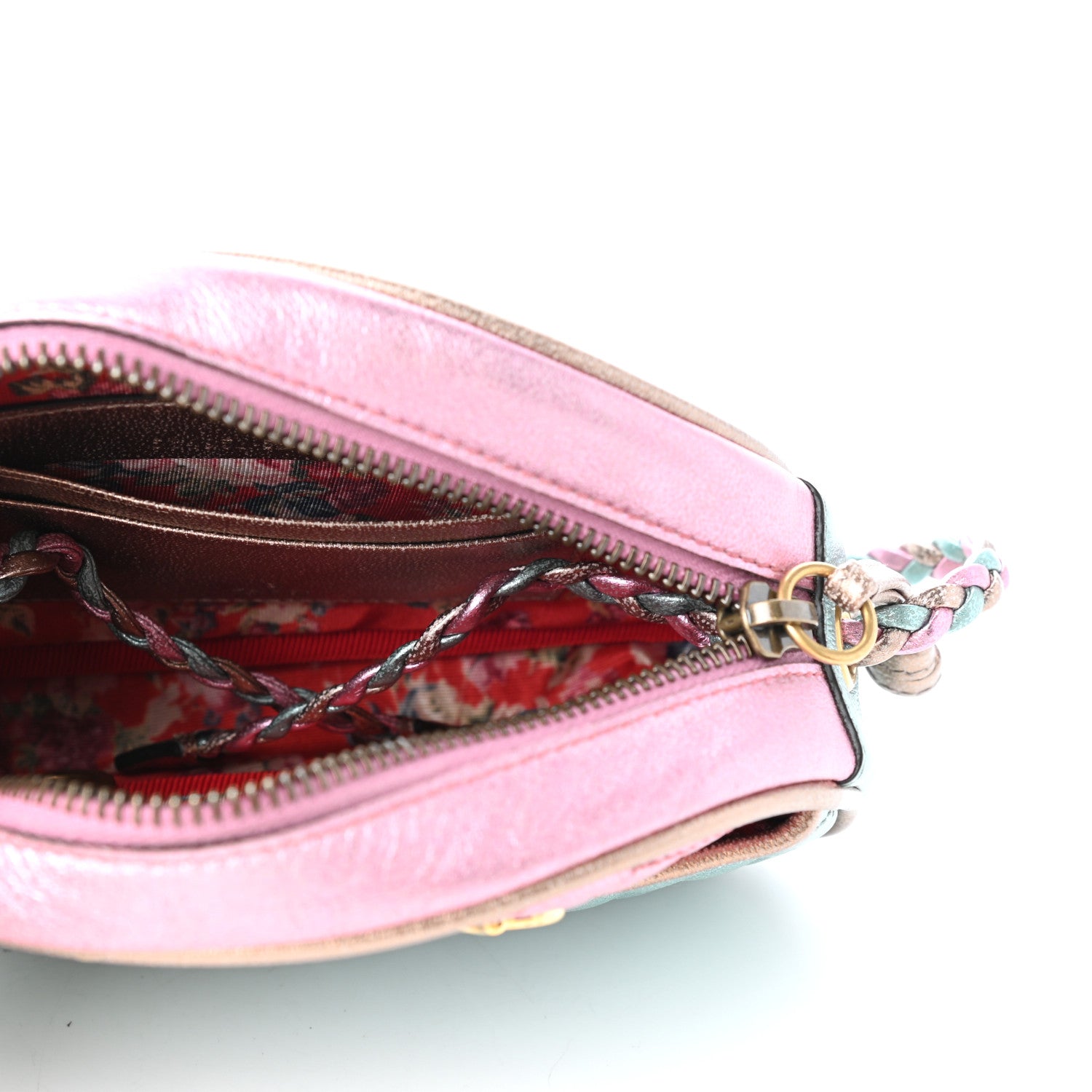 Gucci Laminated Nappa Trapuntata Mini Zumi Dome Shoulder Bag Rosa Lago Rame 5 of 9