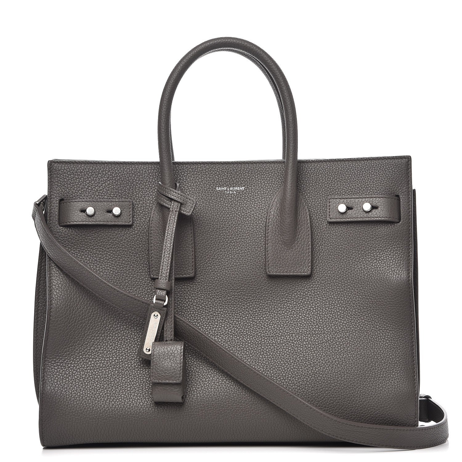 Saint Laurent Grained Calfskin Small Supple Sac De Jour Fog 1 of 8