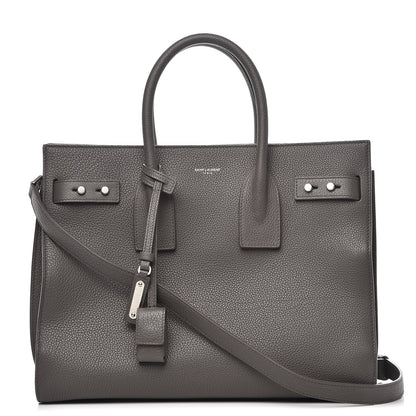 Saint Laurent Grained Calfskin Small Supple Sac De Jour Fog 1 of 8