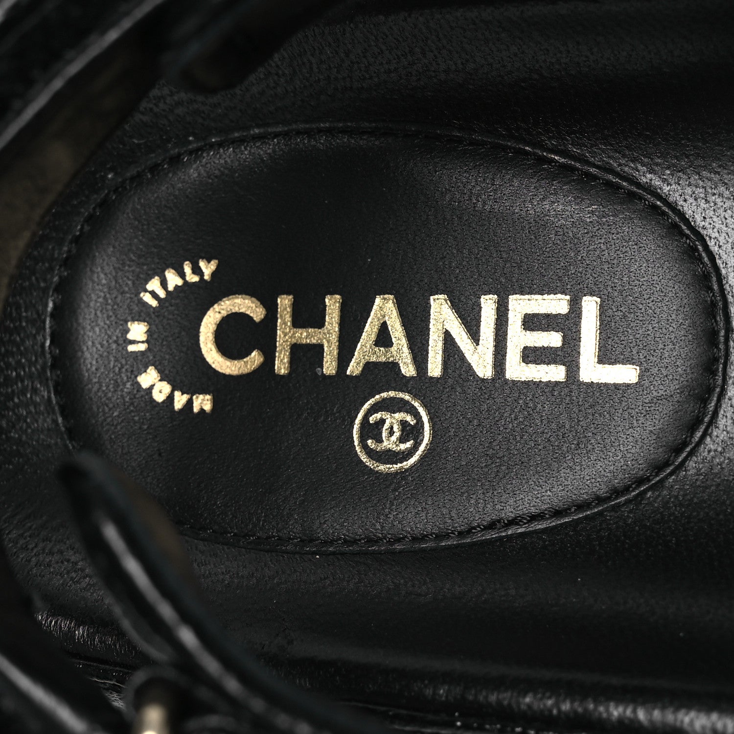 Chanel Grained Calfskin Velcro Dad Sandals 37.5 Black 37.5 Black 9 of 13