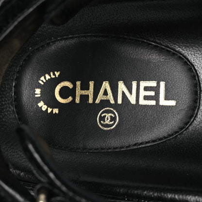 Chanel Grained Calfskin Velcro Dad Sandals 37.5 Black 37.5 Black 9 of 13