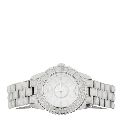Christian Dior Stainless Steel Diamond Sapphire 33mm Christal Quartz Watch White 2 of 4