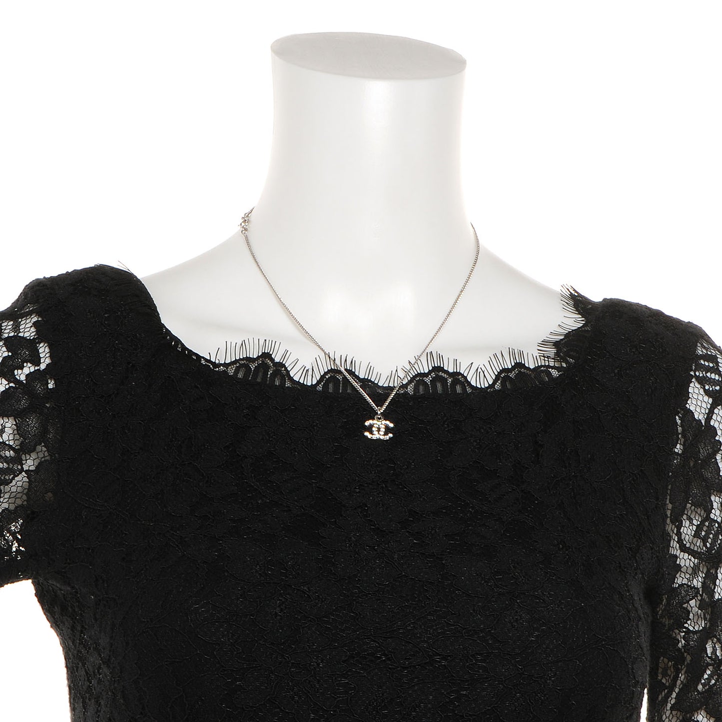 Crystal CC Necklace Silver