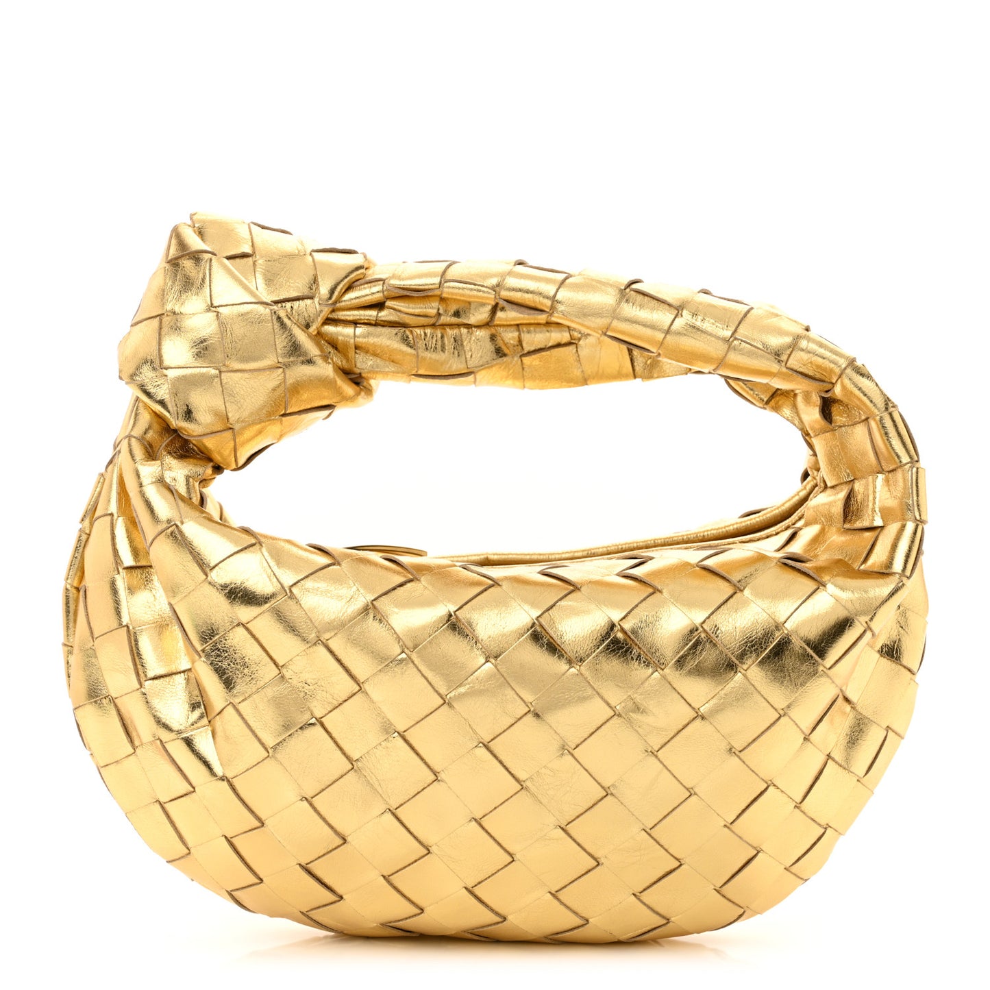 Metallic Nappa Intrecciato Mini Jodie Gold