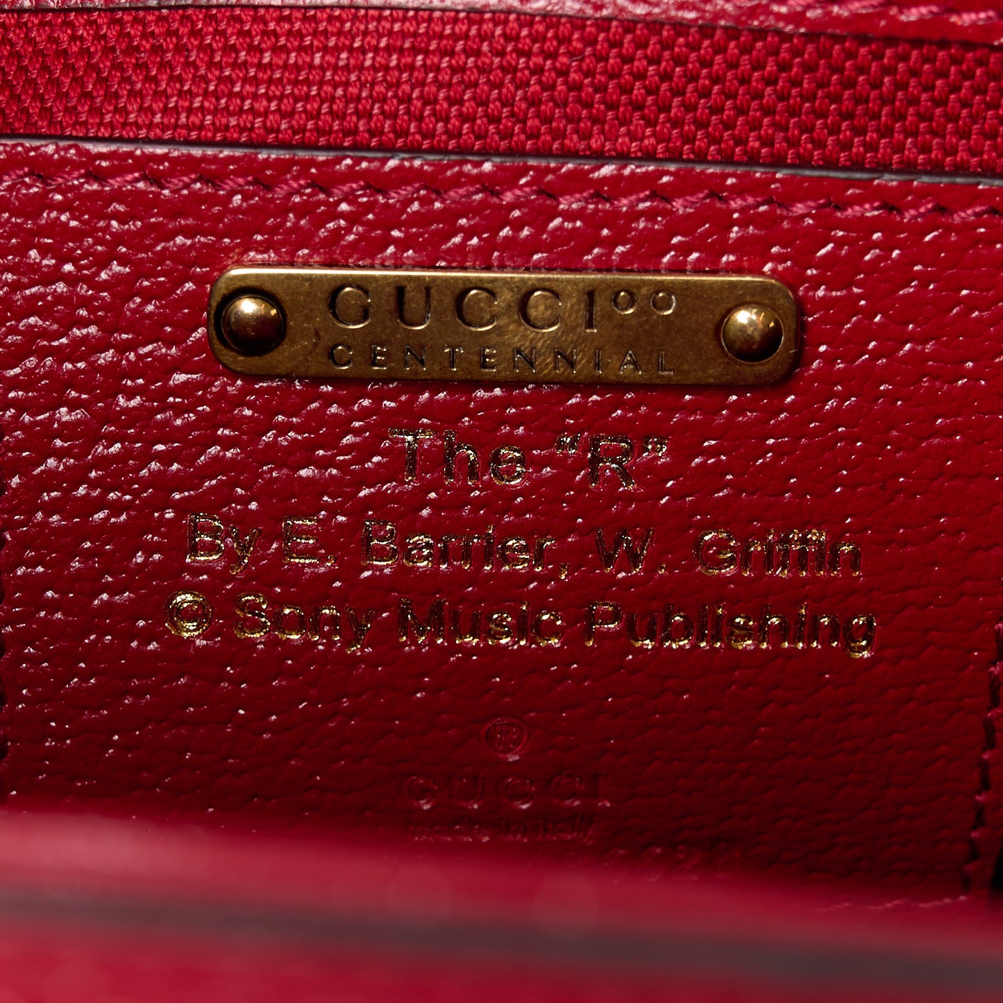 Canvas Calfskin 100 Centennial Music Small Bamboo 1947 Top Handle Bag Ivory Red