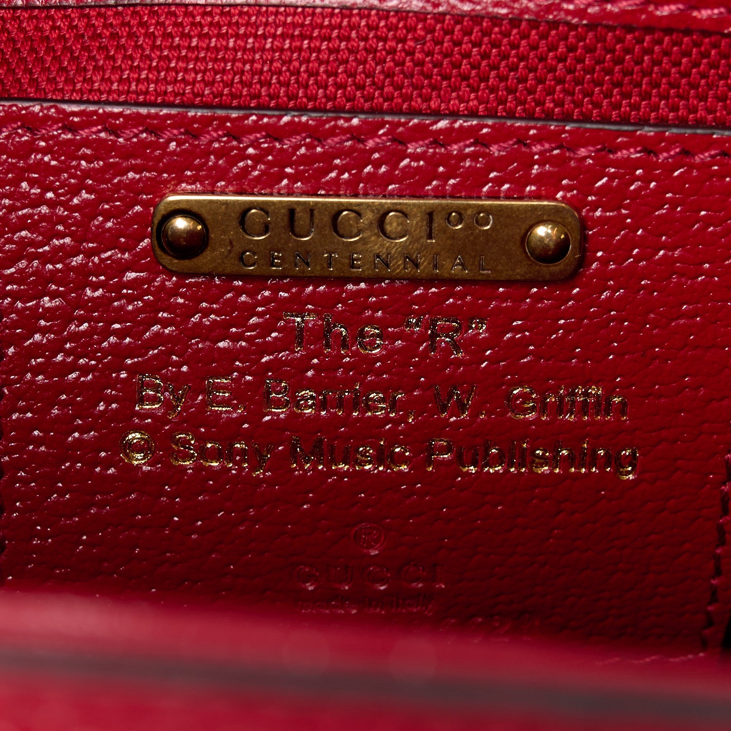 Gucci Canvas Calfskin 100 Centennial Music Small Bamboo 1947 Top Handle Bag Ivory Red 6 of 9