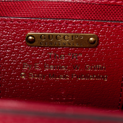 Gucci Canvas Calfskin 100 Centennial Music Small Bamboo 1947 Top Handle Bag Ivory Red 6 of 9