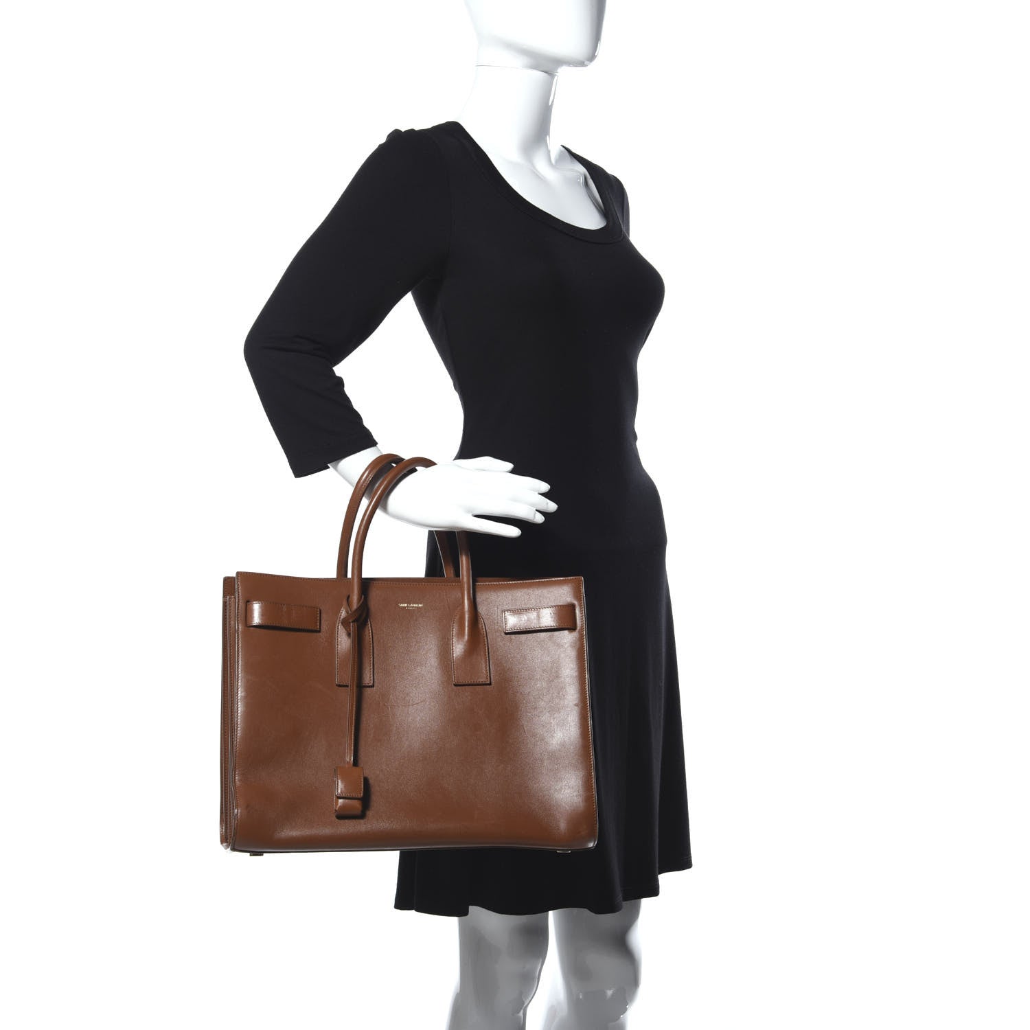 Saint Laurent Calfskin Large Sac De Jour Carryall Cognac 2 of 28