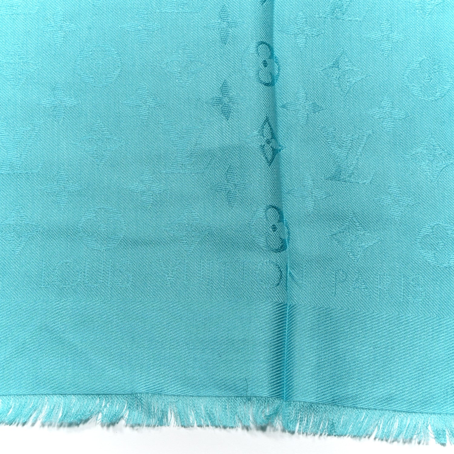 Louis Vuitton Silk Wool Monogram Shawl Blue 2 of 3