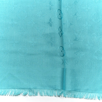 Louis Vuitton Silk Wool Monogram Shawl Blue 2 of 3