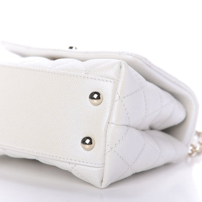 Chanel Iridescent Caviar Quilted Extra Mini Coco Handle Flap Ivory 7 of 10