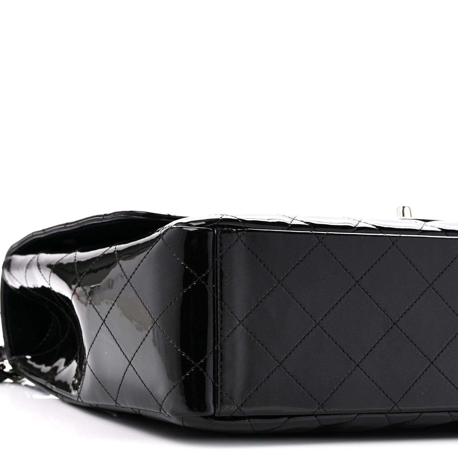 Chanel Patent Calfskin Sparkle Quilted Maxi Single Flap Black 9 of 10