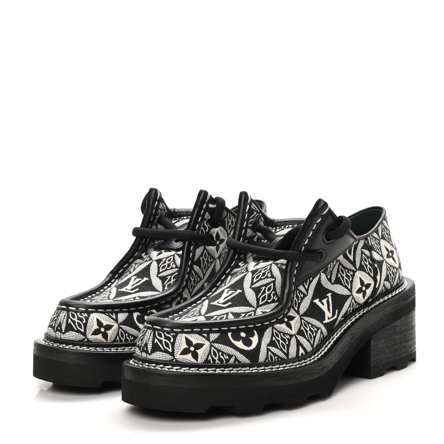 Jacquard Calfskin Since 1854 Beaubourg Platform Derby 37 Gray