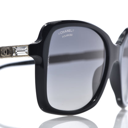 Chanel Crystal Baguette Polarized Square Sunglasses 5308-B Black 7 of 8