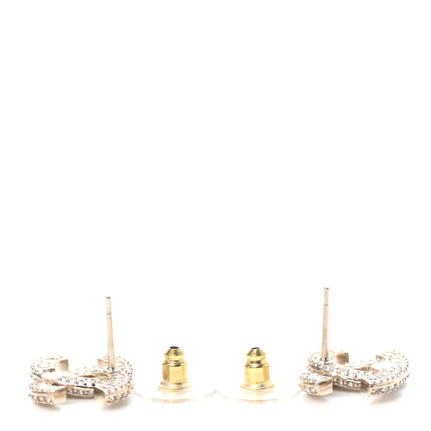 Crystal Timeless CC Earrings Light Gold