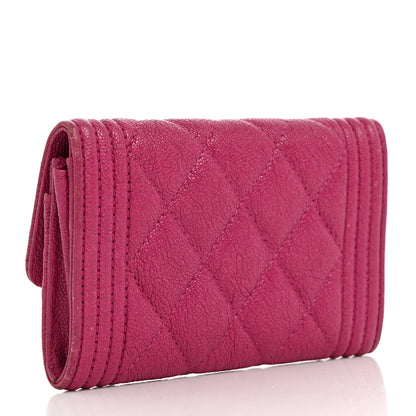 Chanel Caviar Quilted Boy Card Holder Wallet Fuchsia 3 of 8