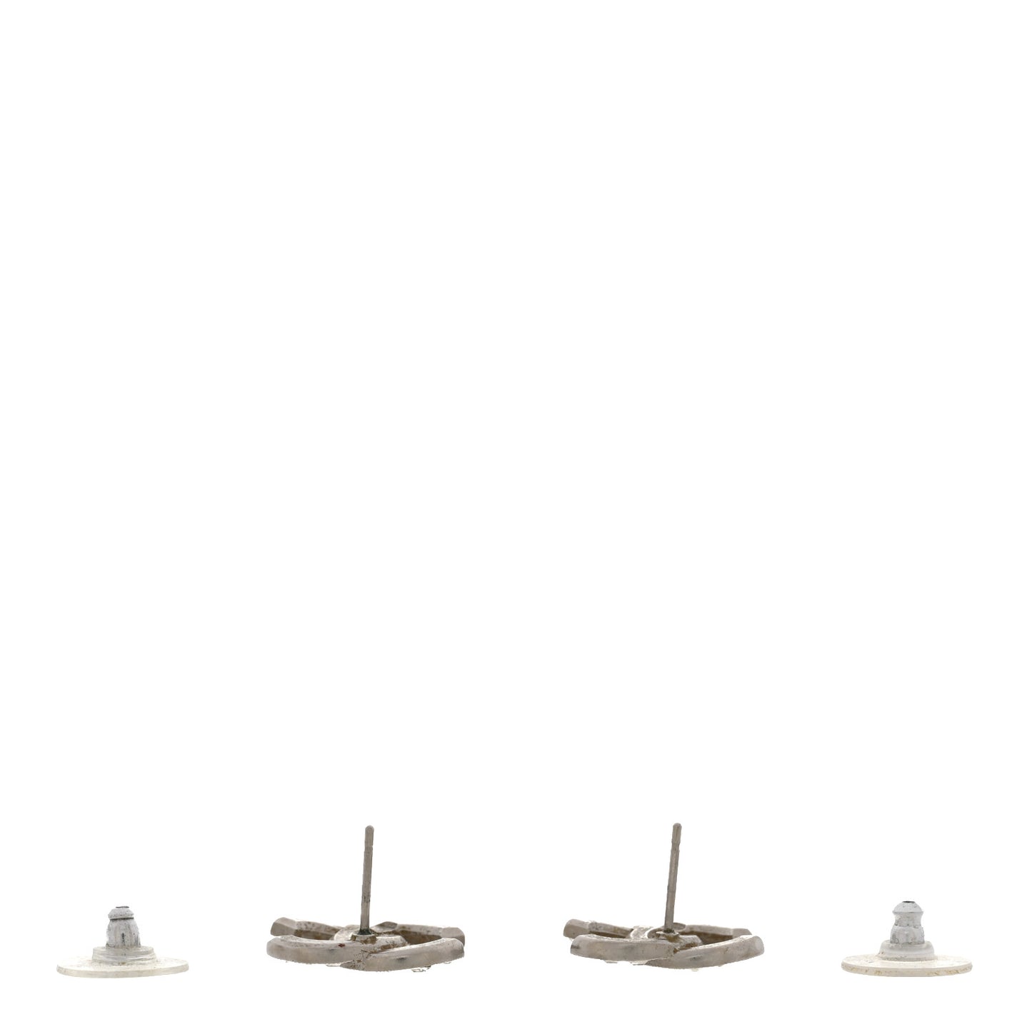 Baguette Crystal CC Earrings Silver