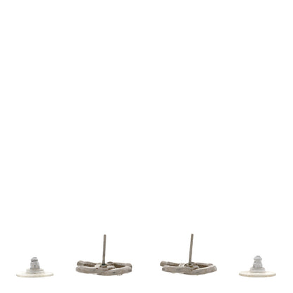 Chanel Baguette Crystal CC Earrings Silver 3 of 5