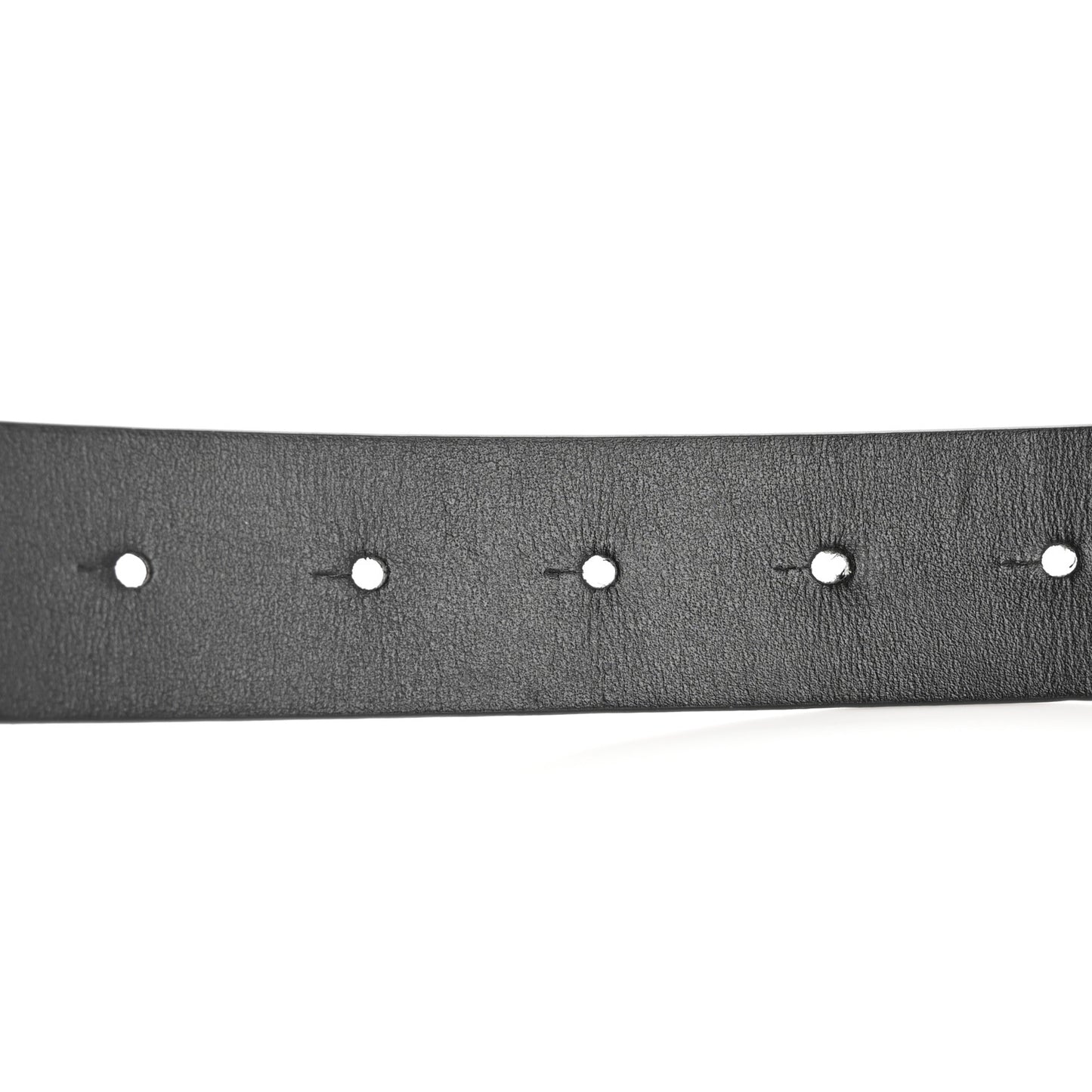 Glossy Calfskin Monochrome VLogo Belt 80 32 Black