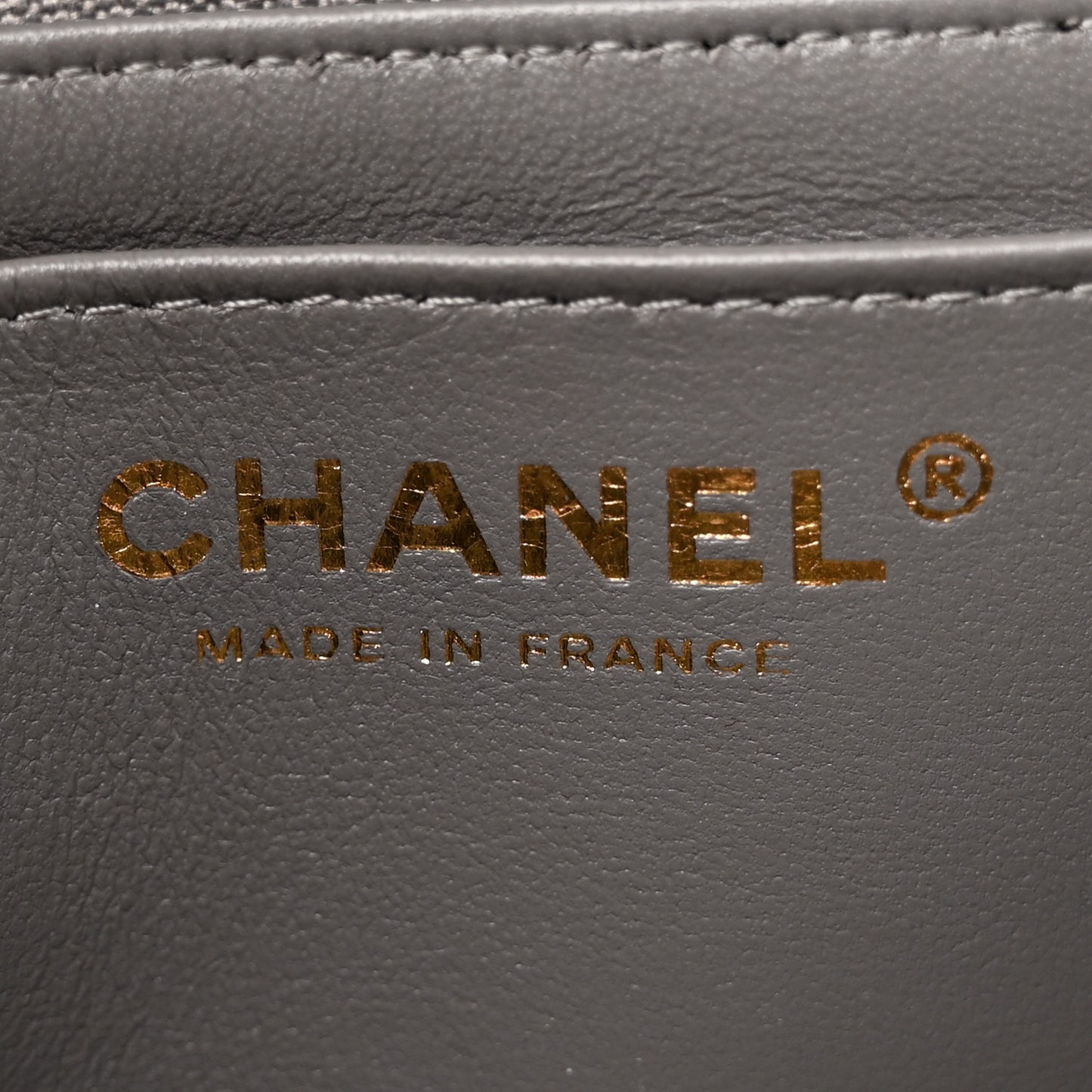 Lambskin Quilted Mini Rectangular Flap Dark Grey