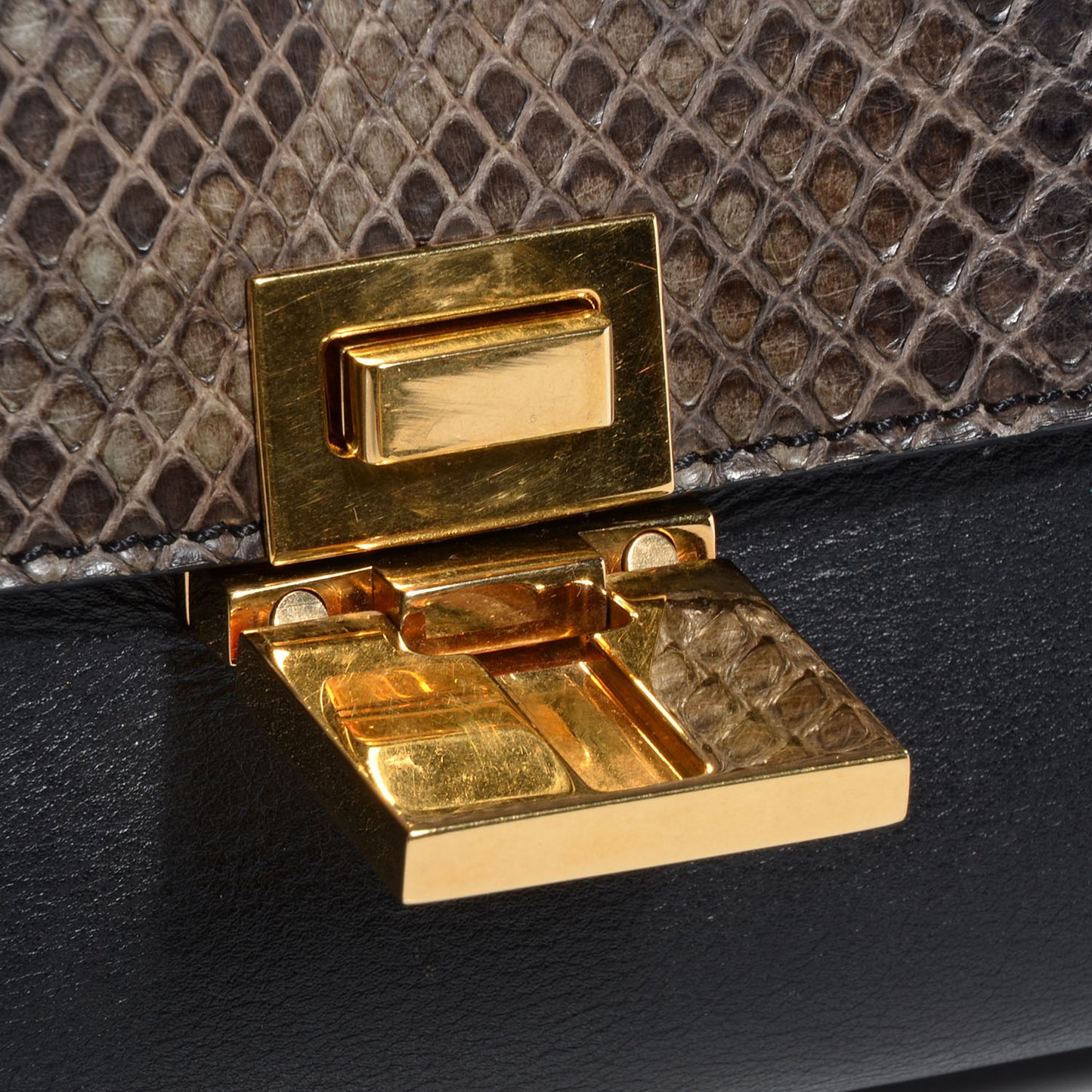 Python Suede Medium Trapeze Black