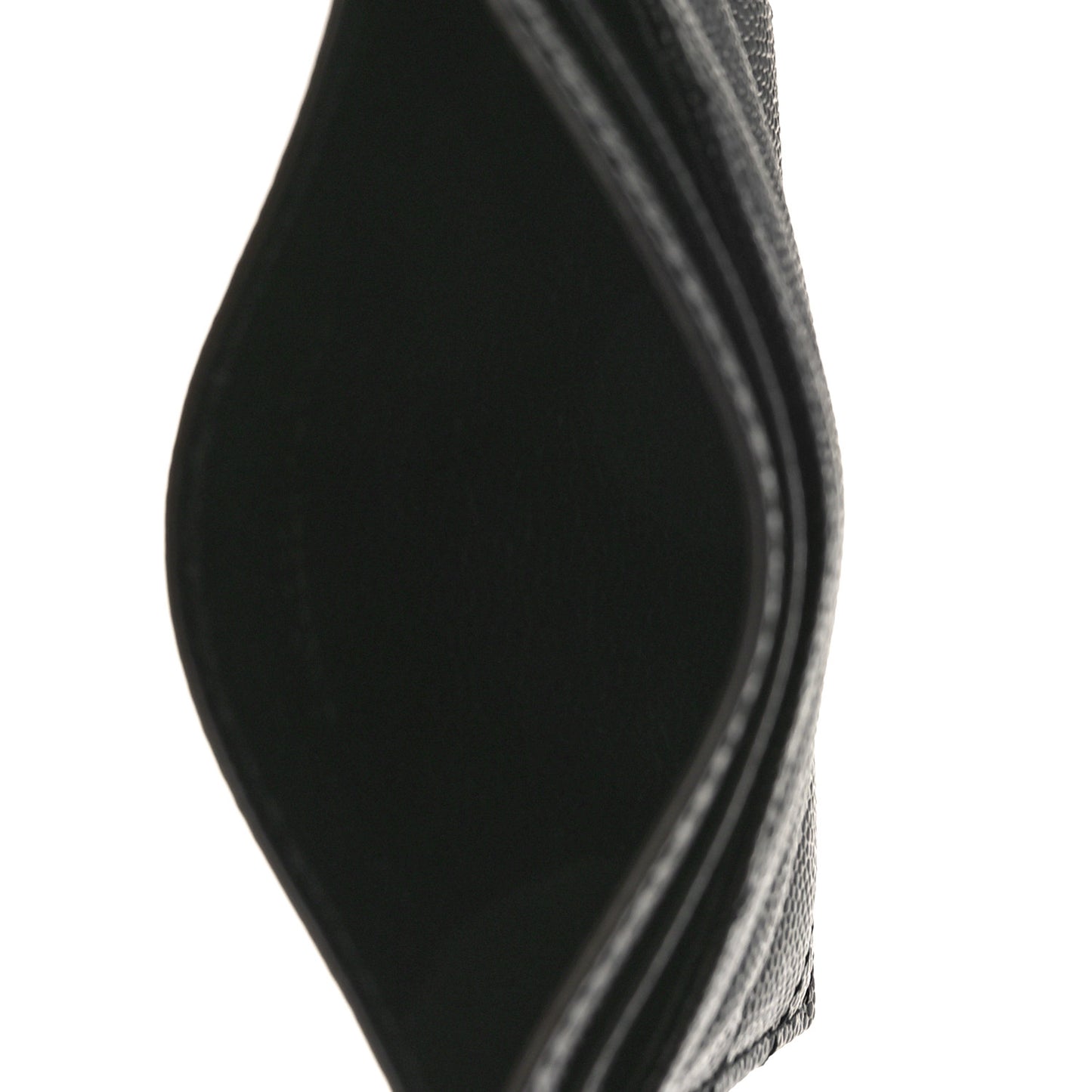 Grain De Poudre Matelasse Chevron Monogram Credit Card Case Black