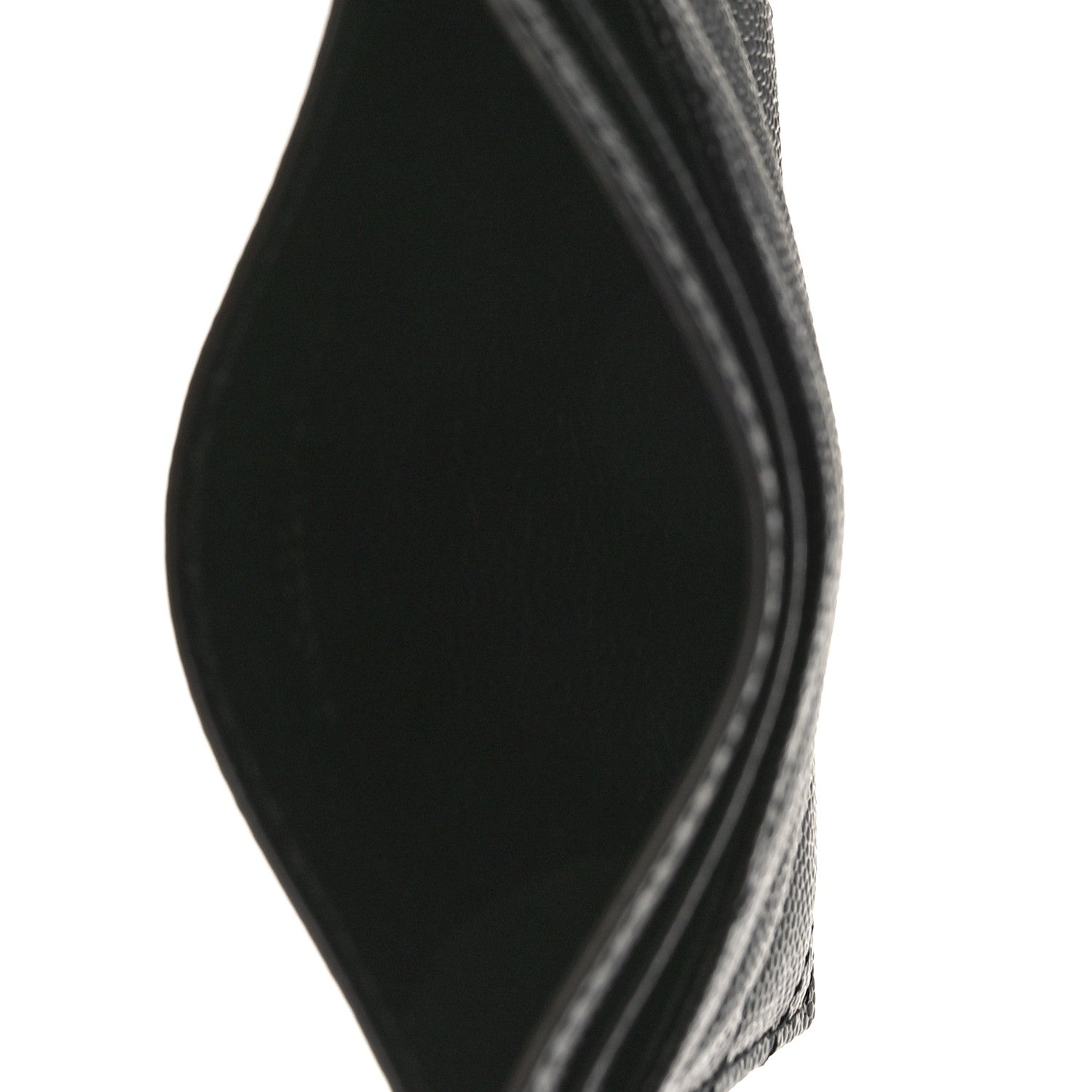Saint Laurent Grain De Poudre Matelasse Chevron Monogram Credit Card Case Black 5 of 9