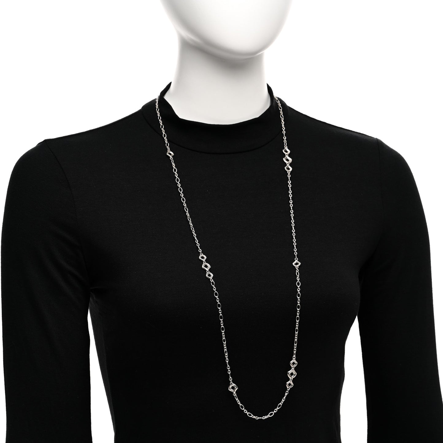 Sterling Silver Legends Naga Dragon Scale Station Necklace