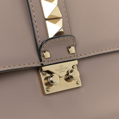 Valentino Garavani Vitello Medium Glam Lock Rockstud Flap Poudre 11 of 13