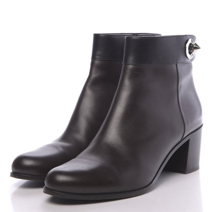 Fendi Calfskin Square Heel Short Booties 40.5 Black 3 of 8